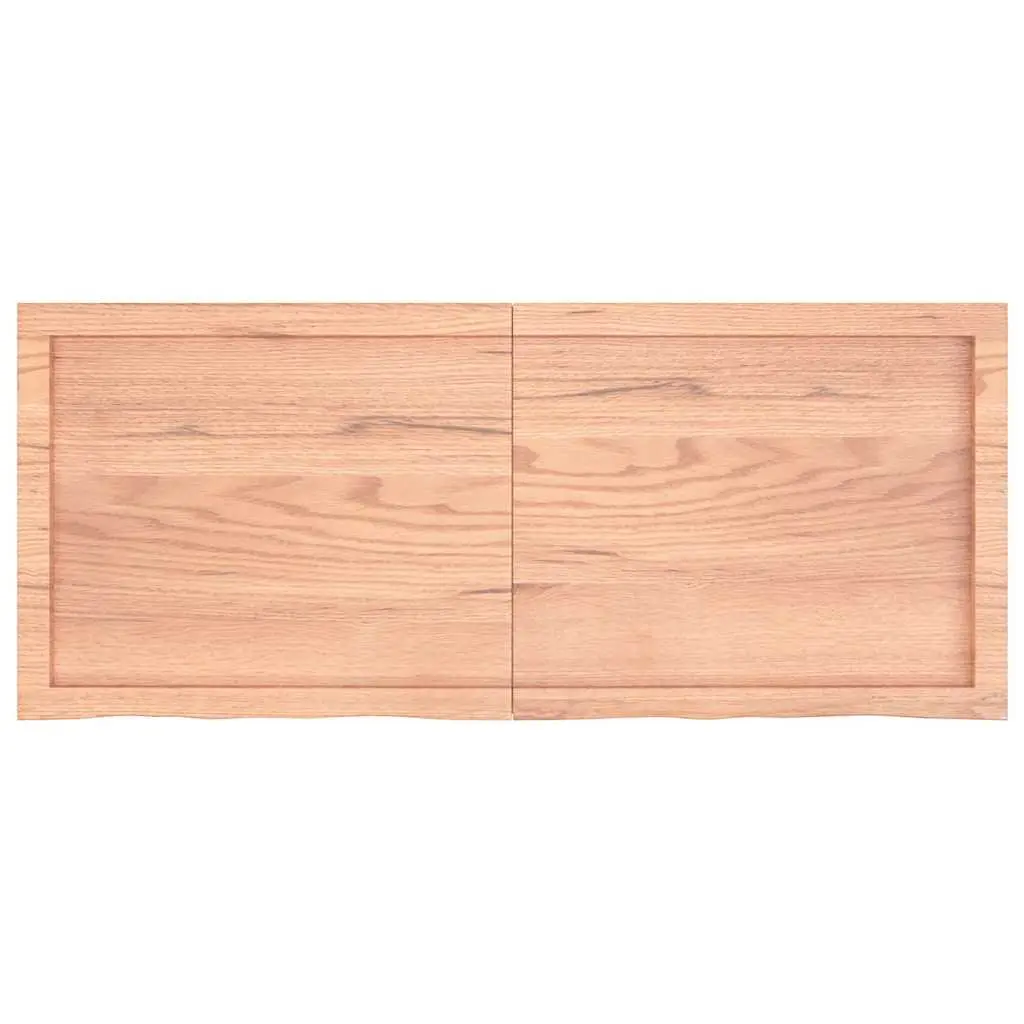 Wall Shelf Rustic Light Brown Treated Solid Oak Wood 120x50cm Storage Ledge