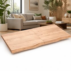 Solid Oak Wood Wall Shelf Rustic Style 120x60cm