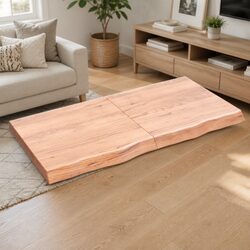 Folding Wall Shelf in Solid Oak Wood, Rustic Brown 120x60cm