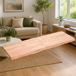 Solid Oak Wood Wall Shelf, Rustic Brown Folding Storage 140x50 cm