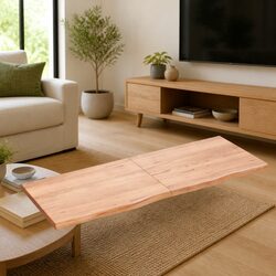 Light Brown Solid Oak Wall Shelf 160x60cm Folding Design