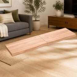 180cm Live Edge Wall Shelf in Solid Oak Wood