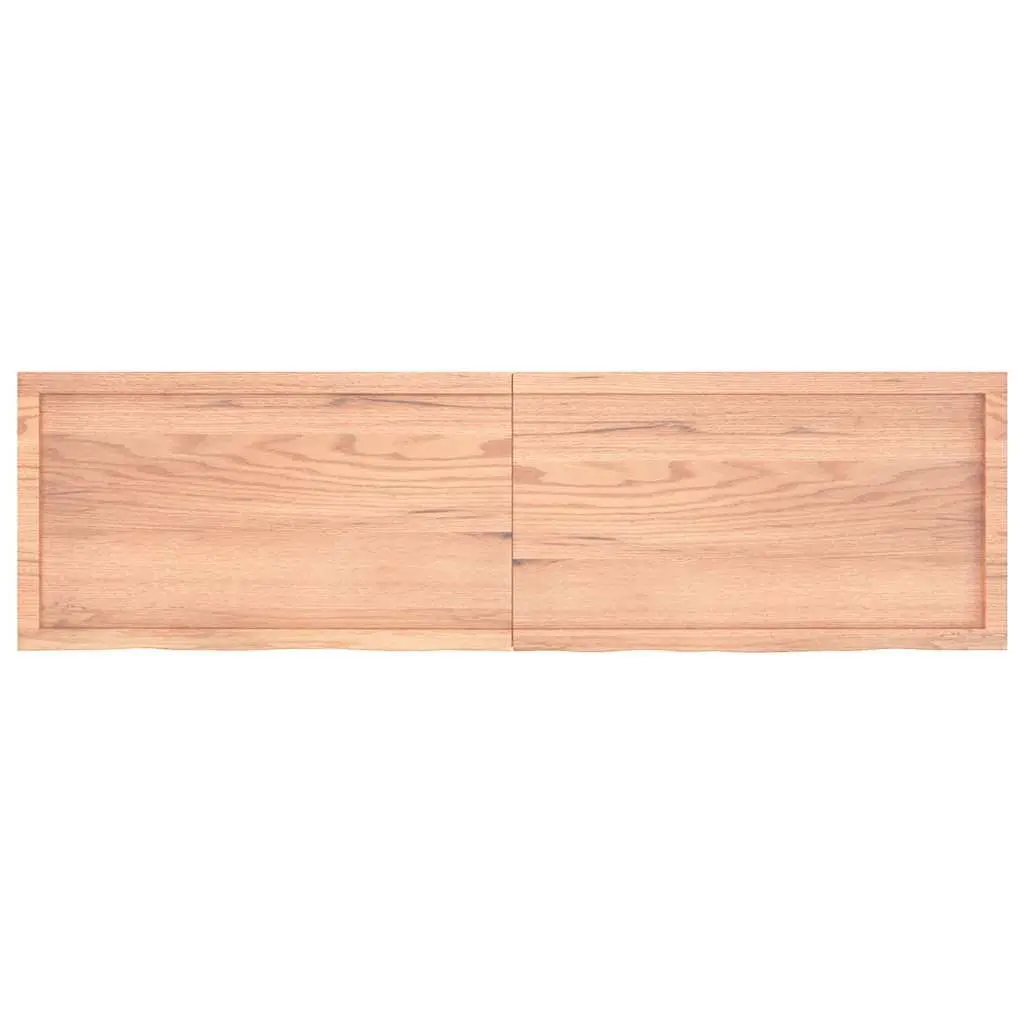 Wall Shelf Solid Oak Wood Folding Storage Rustic Handmade Live Edge 180cm Brown
