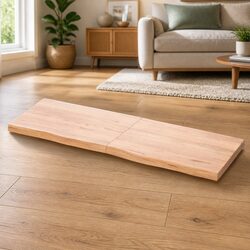 Folding Wall Shelf Light Brown Solid Oak Wood 180x60cm