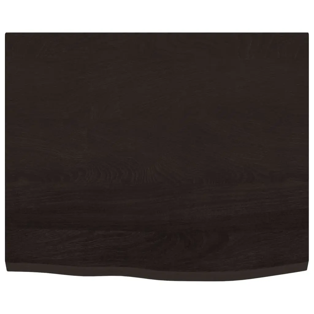 Wall Shelf Rustic Handmade Solid Wood Dark Brown 60x50x2 cm