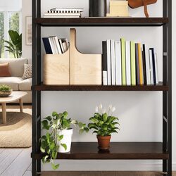 Wall Shelf Solid Oak Wood Handmade Rustic Dark Brown 80x50cm