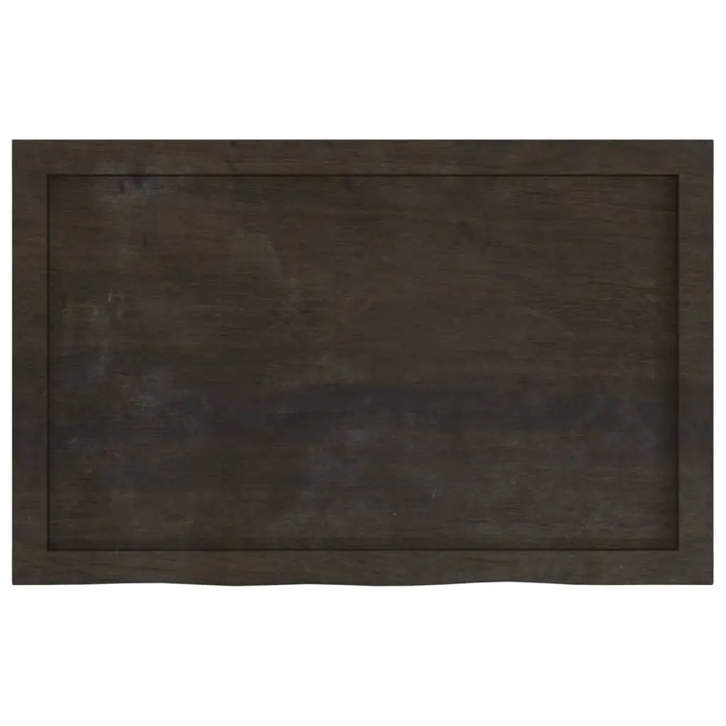 Wall Shelf Rustic Handmade Solid Oak Wood Dark Brown 80x50cm Live Edge