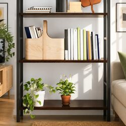 Dark Brown Wall Shelf in Solid Oak 80x60x2 cm
