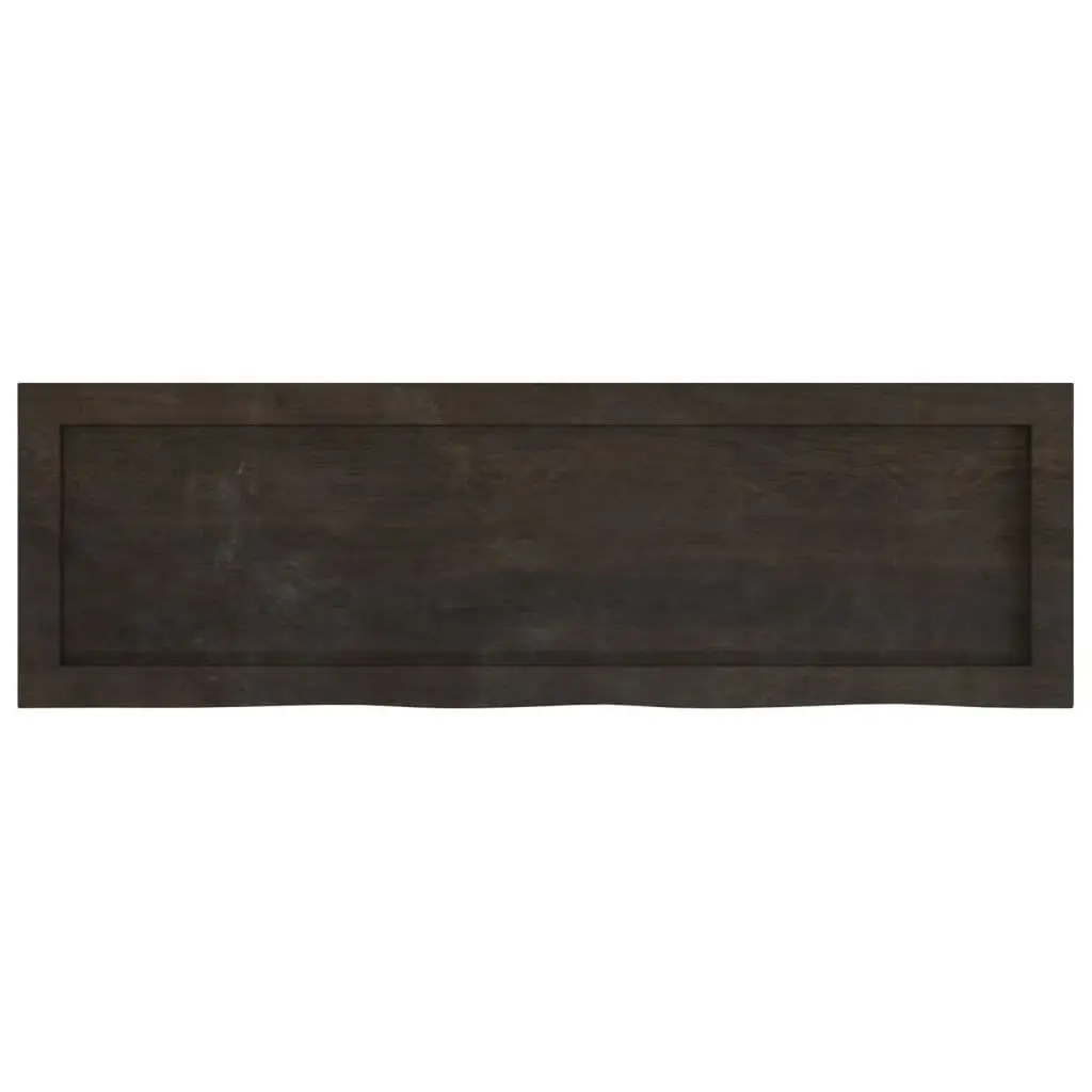 Wall Shelf Rustic Solid Oak Wood Dark Brown 100x30cm Floating Ledge