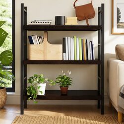 Dark Brown Solid Oak Wood Floating Shelf Dimensions 100x40 cm