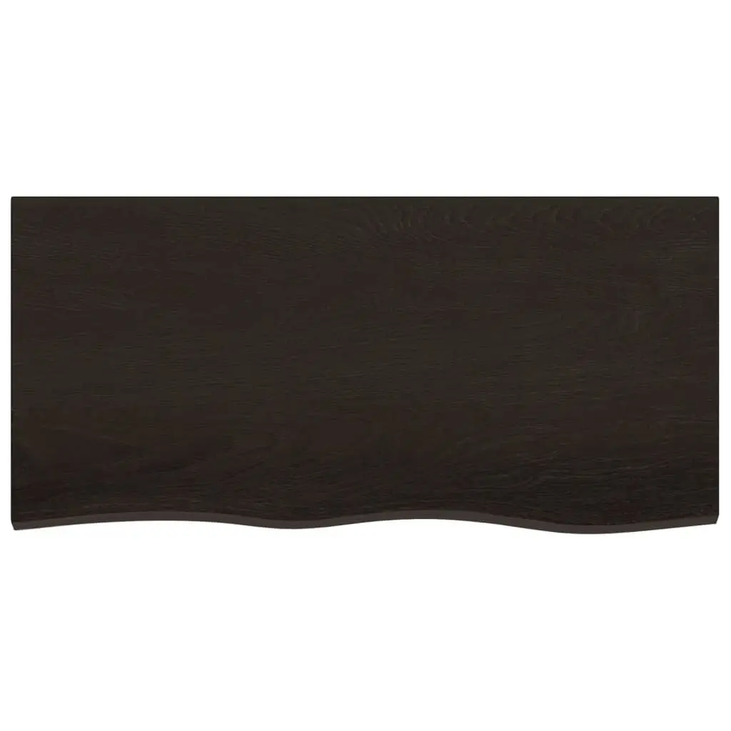 Wall Shelf Rustic Style Dark Brown Solid Oak Wood 100x50x2-4cm Storage Floating Ledge
