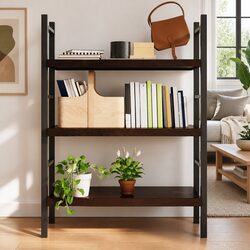 Dark Brown Solid Oak Wall Shelf with Live Edge 100x50cm