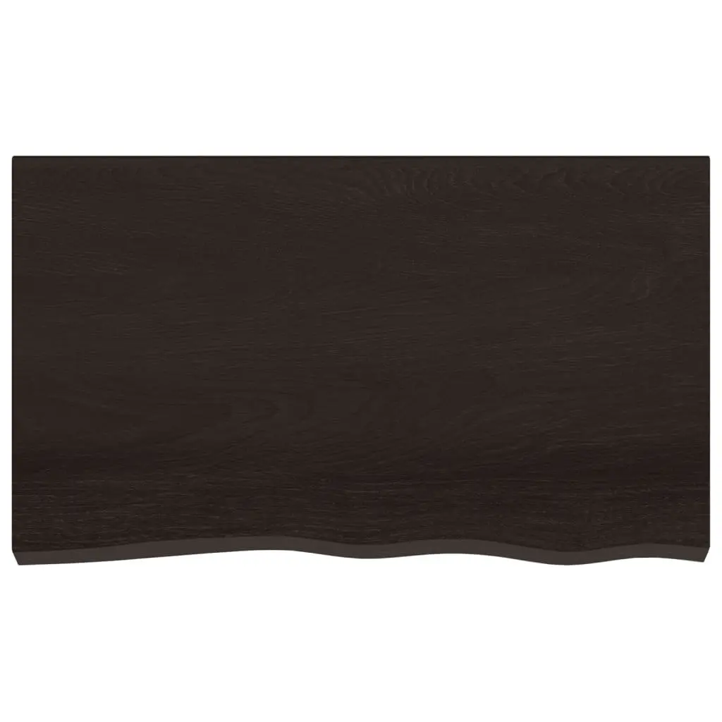 Wall Shelf Rustic Dark Brown Solid Oak 100x60x2 cm