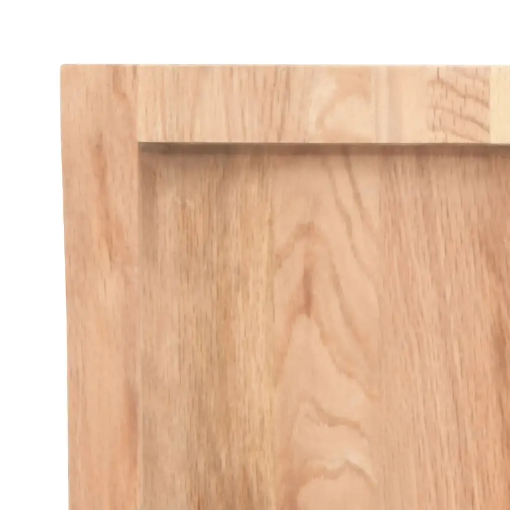Solid Oak Wood Table Top Treated 40cm Light Brown Live Edge