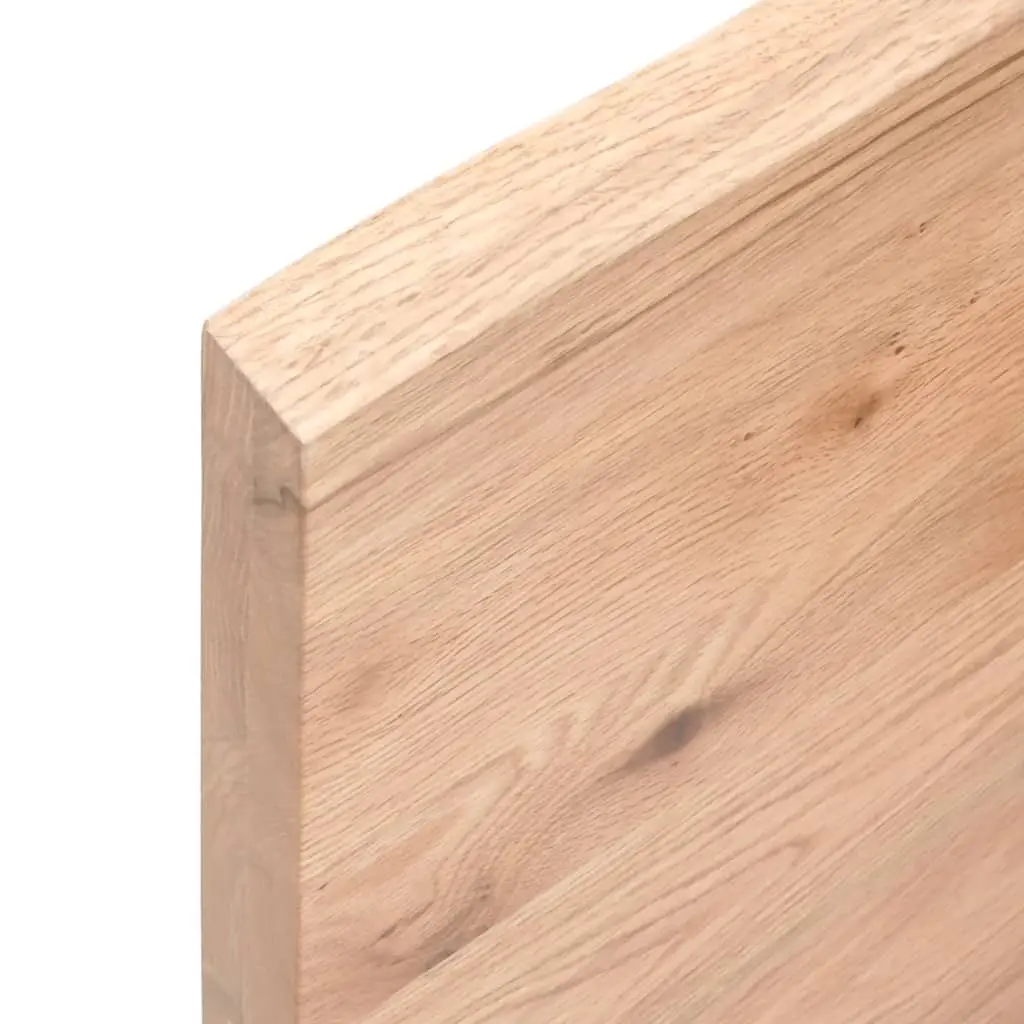 Solid Oak Wood Table Top Treated 40cm Light Brown Live Edge