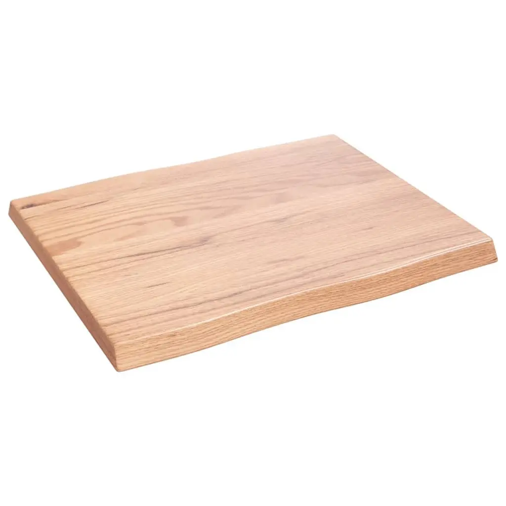 Wood Tabletop Replacement Live Edge Brown 60x50cm Solid Oak Handcrafted Rustic Surface