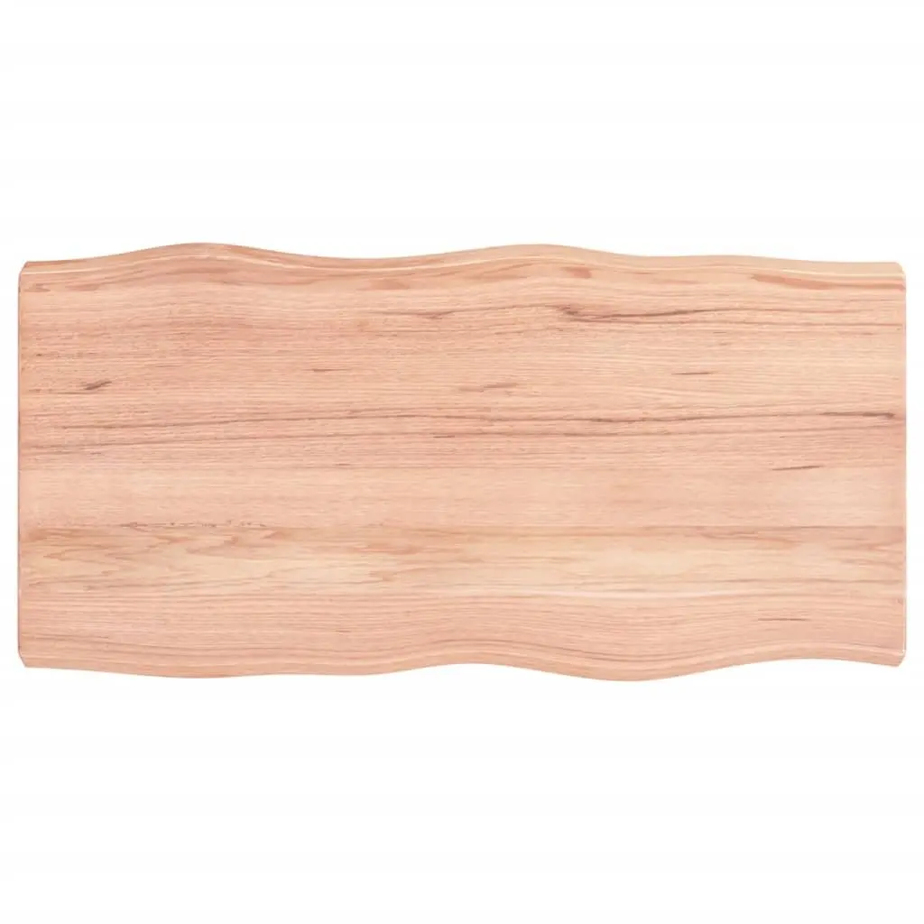 Solid Oak Wood Replacement Board Handcrafted Live Edge Brown 80x40cm Table Top