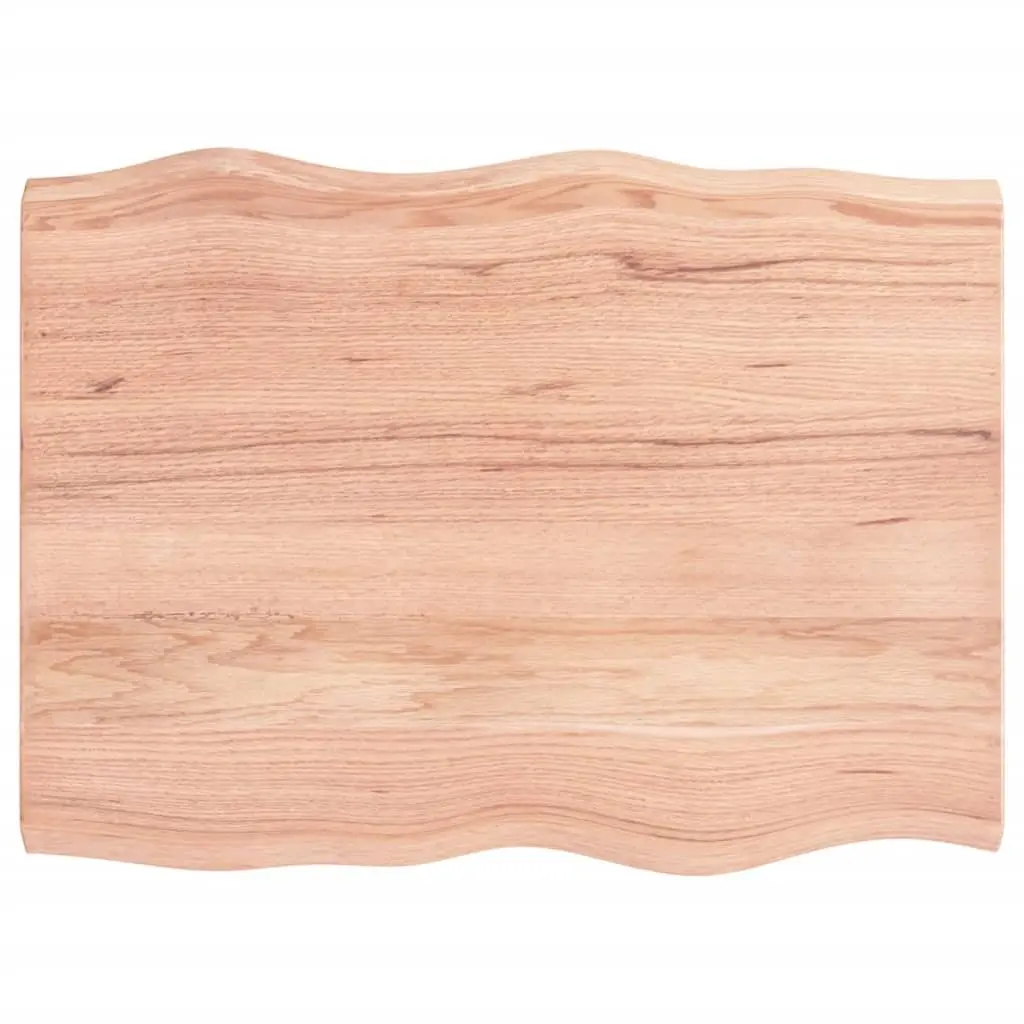 Replacement Dining Surface Solid Oak Wood Table Top Brown Live Edge 80x60cm