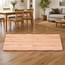 Folding Solid Oak Wooden Tabletop with Live Edge Design