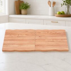 Folding Solid Oak Wood Table Top - Light Brown Finish