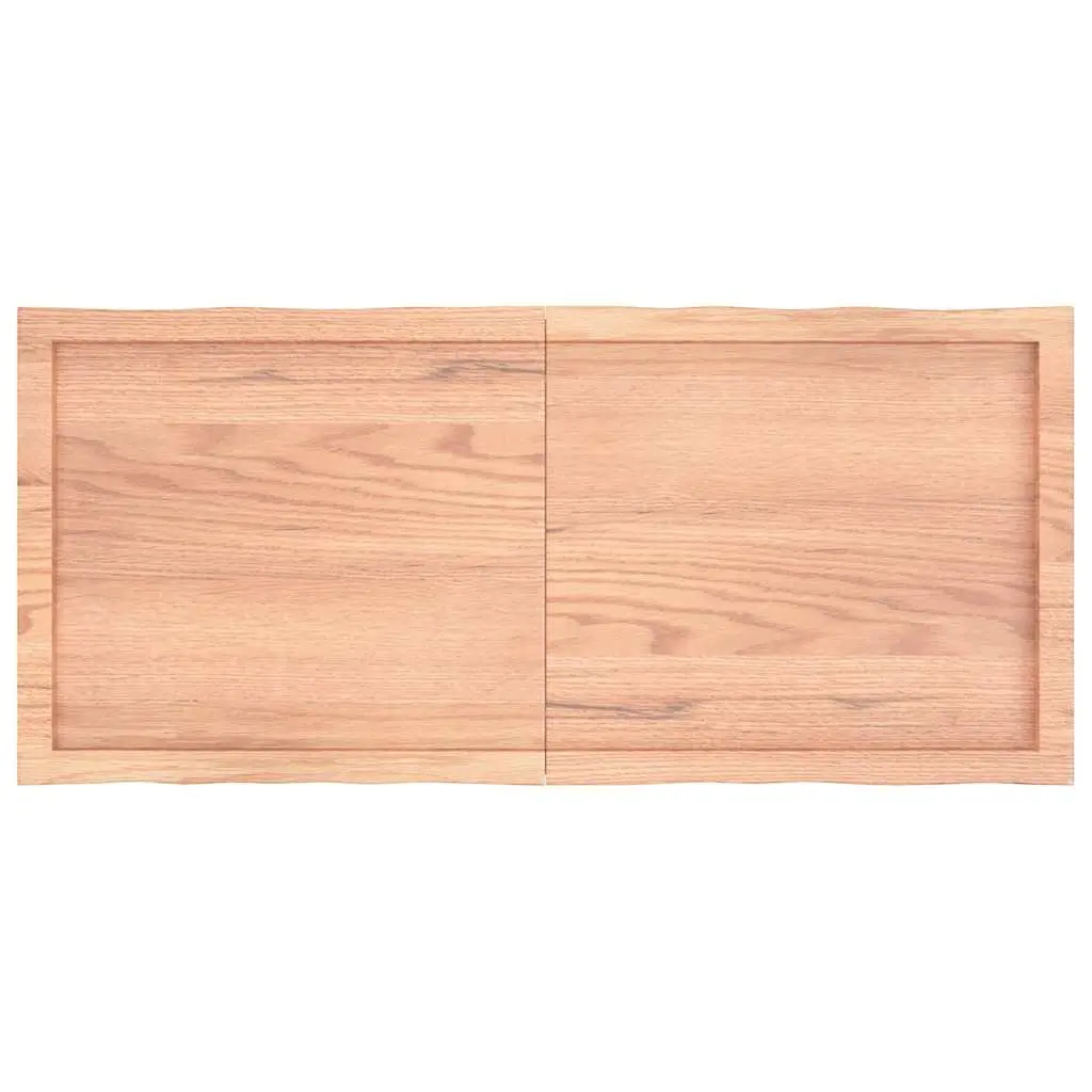 Solid Oak Wood Table Top Foldable Light Brown Live Edge 120 x 50 cm