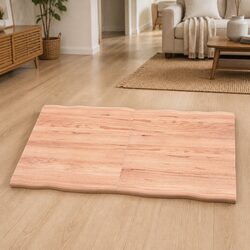 Solid Oak Wood Tabletop with Live Edge, Foldable 120x60cm