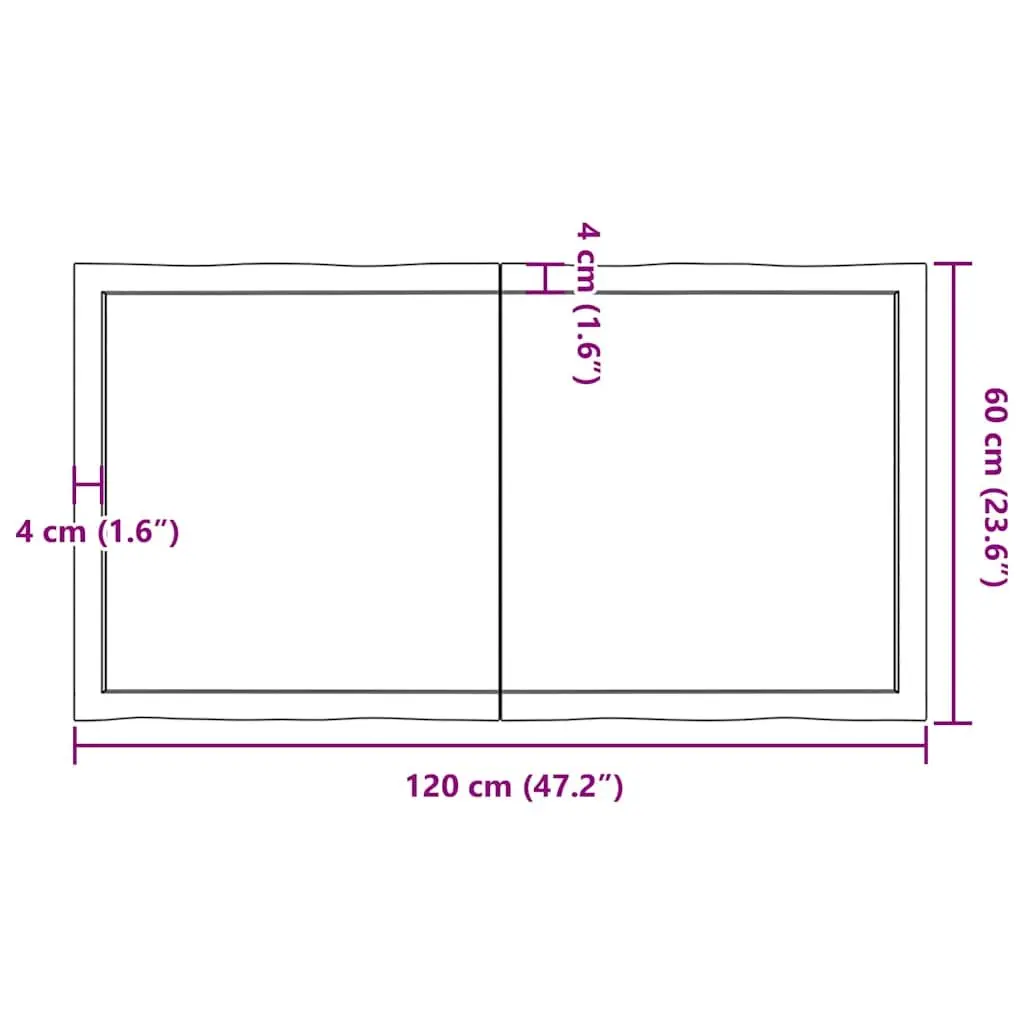 Solid Wood Table Top Foldable Brown 120L x 60W cm