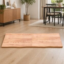 Brown Solid Oak Live Edge Folding Table Top 200x60cm
