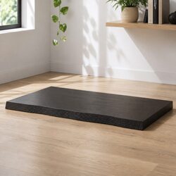 Dark Brown Solid Oak Live Edge Table Top, 80x40 cm