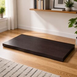 80x50cm Dark Brown Solid Oak Table Top with Live Edge