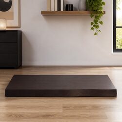 Solid Oak Table Top with Live Edge 80x50cm Dark Brown