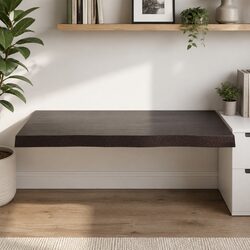 Solid Oak Dark Brown Live Edge Table Top 80x60cm