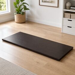 Dark Brown Solid Oak Table Top 100x50cm Live Edge Design