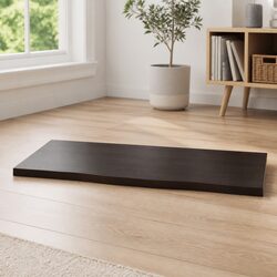 Solid Oak Wood Table Top Live Edge - Dark Brown Finish