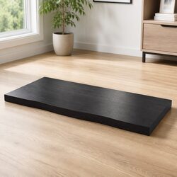 Solid Oak Wood Table Top with Live Edge, 100x60cm Dimensions