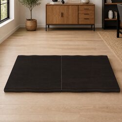 Solid Oak Wood Live Edge Table Top Dark Brown 120x50cm