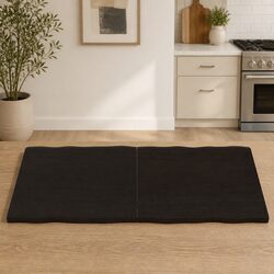Dark Brown Solid Oak Wooden Table Top 120x50cm Foldable