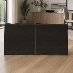 Solid Oak Live Edge Table Top 120x60cm, Dark Brown Finish
