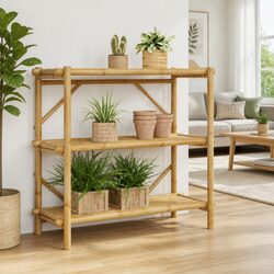 Bamboo 3-Tier Storage Shelf 100x40x90 cm with Open Design