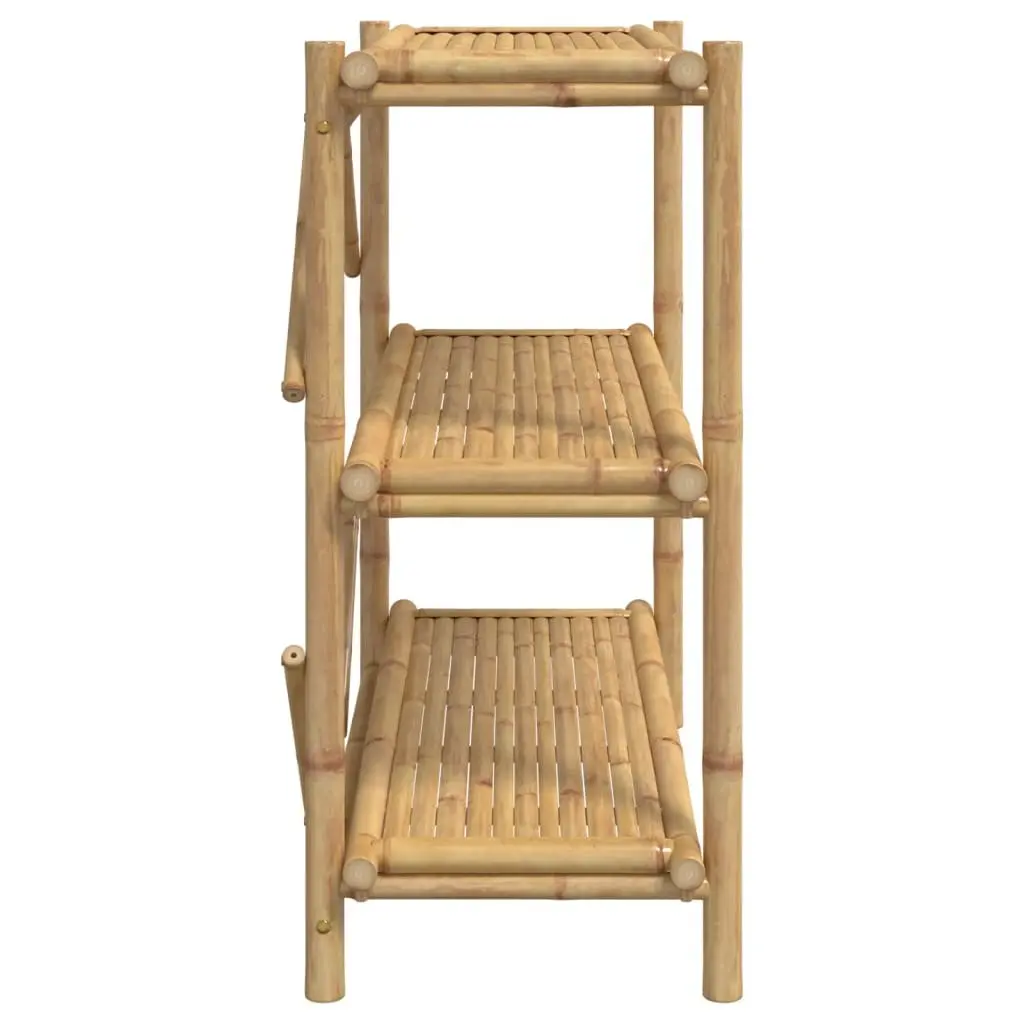 3-Tier Open Display Bookcase Brown Bamboo Storage Shelf 100x40x90 cm