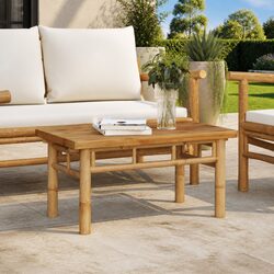 Bamboo Coffee Table with Slat Design 70x40x35 cm