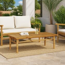 Bamboo Coffee Table 110x55x35 cm with Slat Design