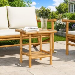 Brown Bamboo Coffee Table 45x45x45 cm with Storage