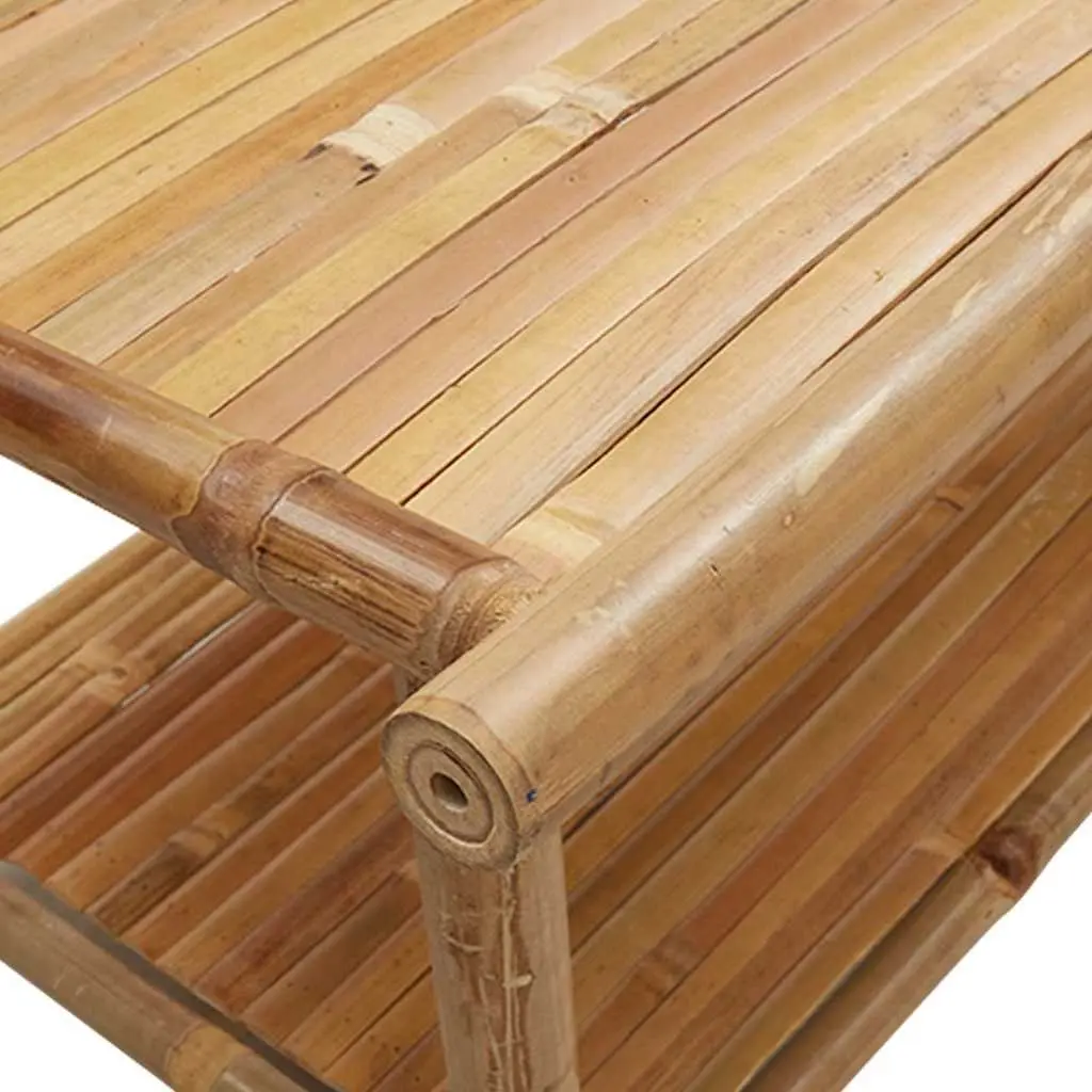 Coffee Table Storage Brown Bamboo 70x40x35 cm