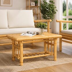 Bamboo Coffee Table 70x45x36 cm Brown Storage Solution