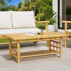Bamboo Coffee Table 110x55x45 cm, Brown Accent Table