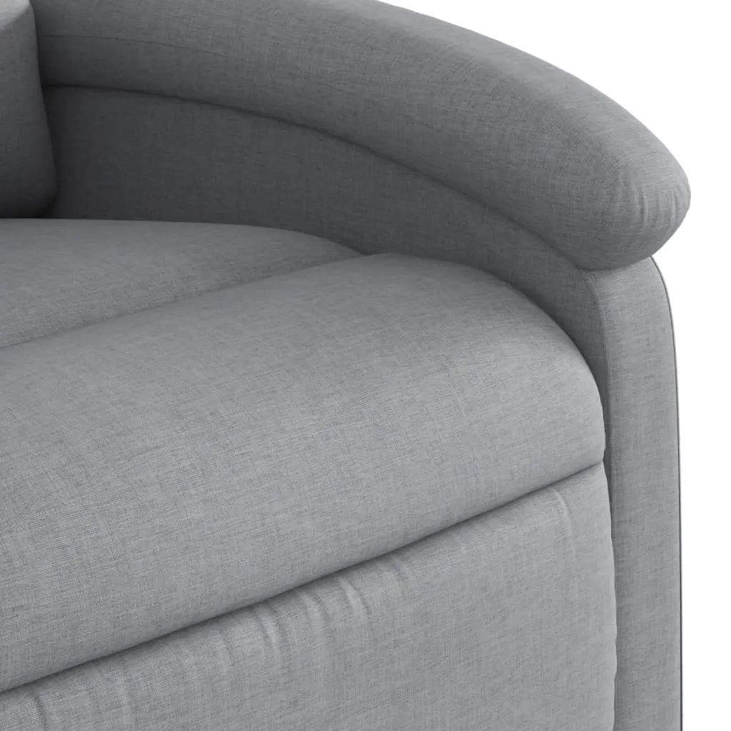 Massage Recliner Chair Manual Reclining Light Grey Fabric 135 Degrees Vibration Massage Points