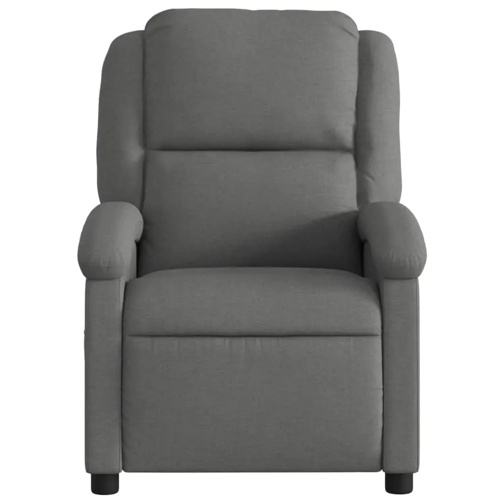 Massage Recliner Chair Manual Recline Comfort 135 Degrees Grey Fabric