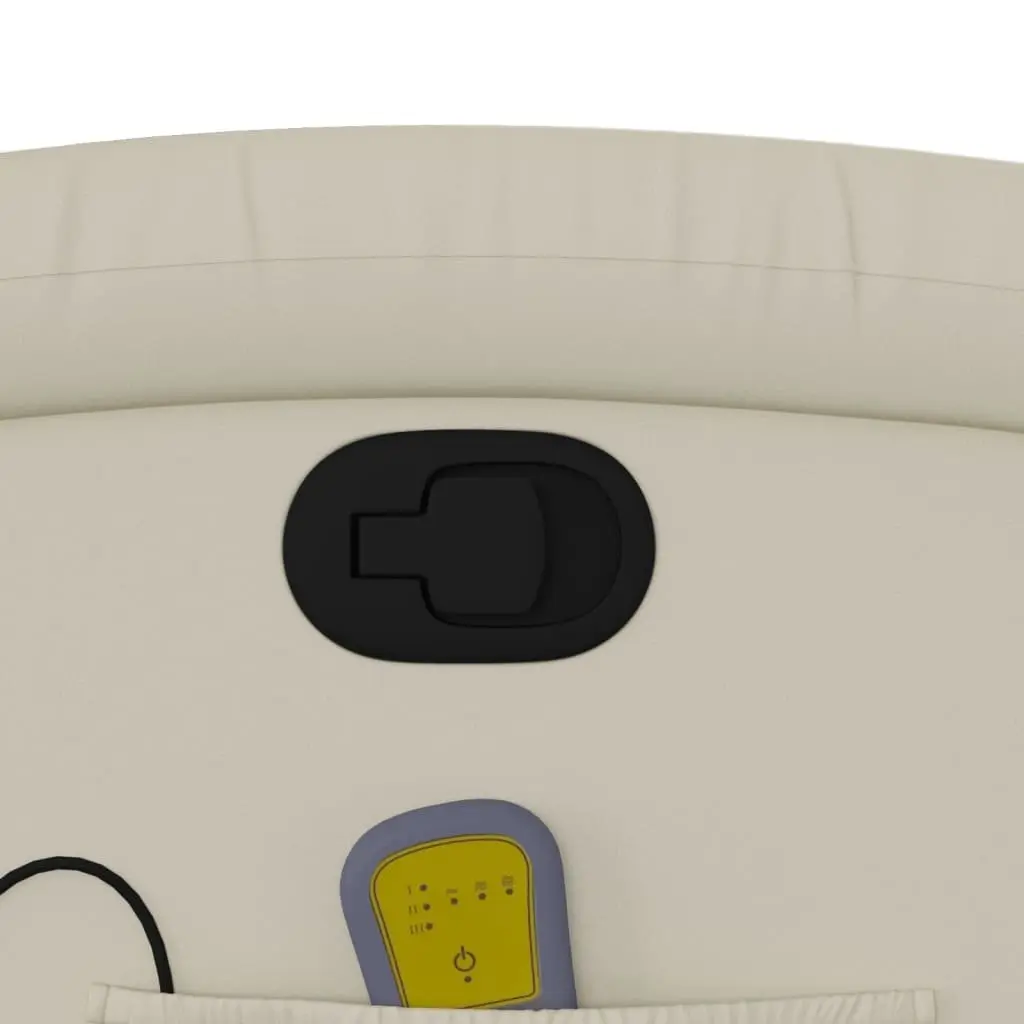 Massage Recliner Chair Manual Recline Vibration 135 Degrees Cream Faux Leather