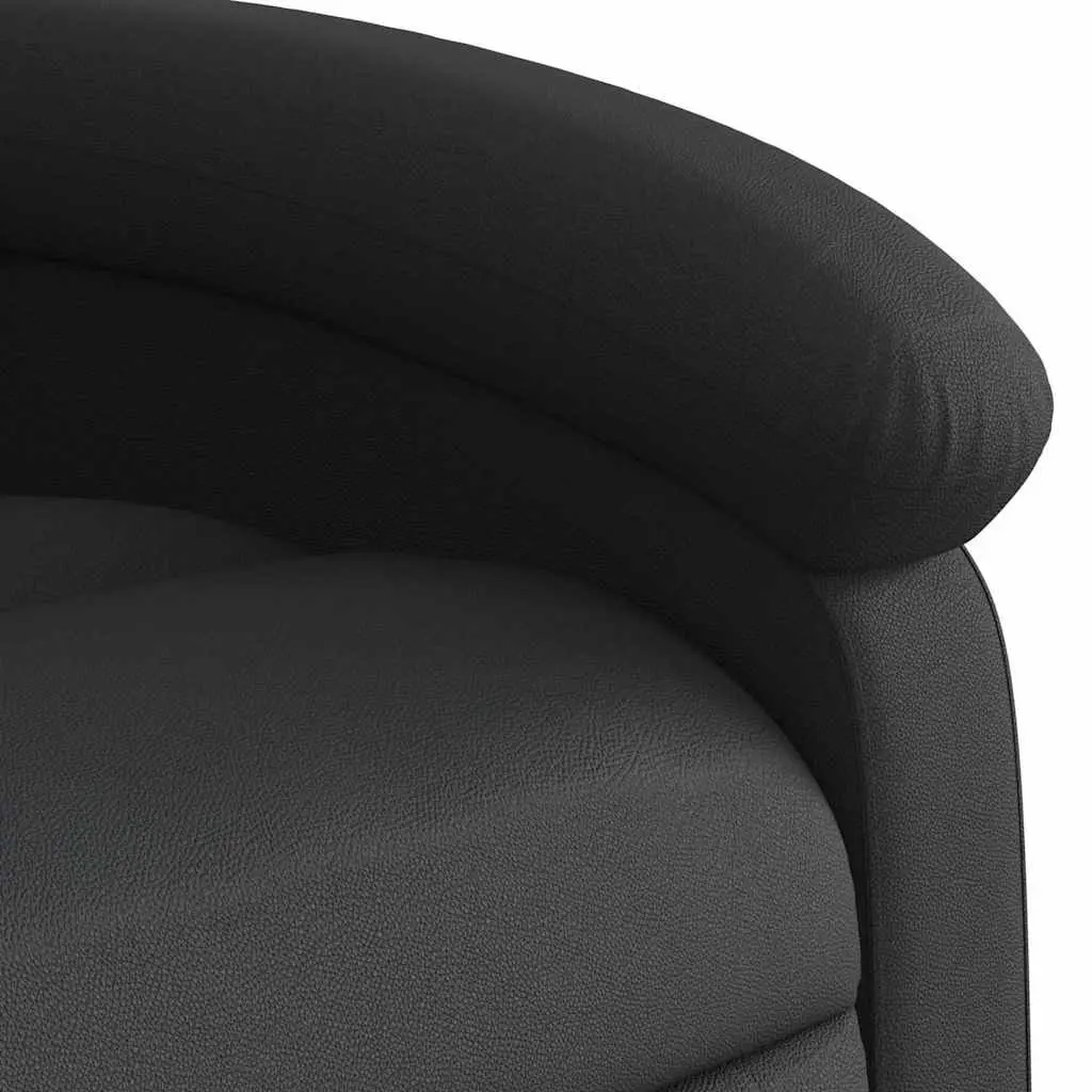 Massage Recliner Chair Manual Recline 135 Degree Black Real Leather